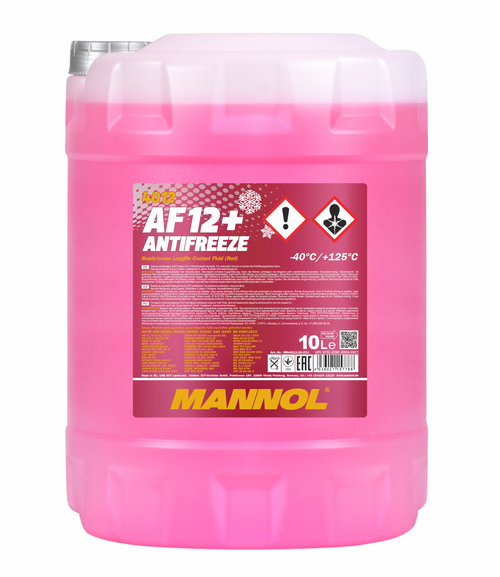 Антифриз MANNOL AF12+ червен -40 - 10л