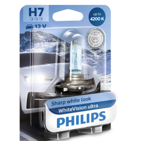 H7 PHILIPS 12V 55W PX26D WhiteVision Ultra, white 4200K