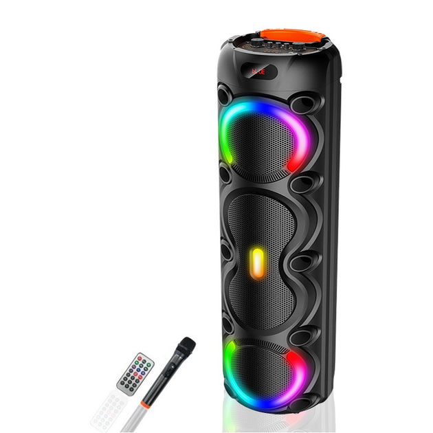 Преносима Bluetooth тонколона GY4801 8 инча с безжичен микрофон и RGB осветление