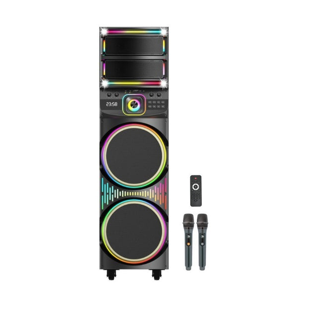 Караоке тонколона 100W с 2 безжични микрофона