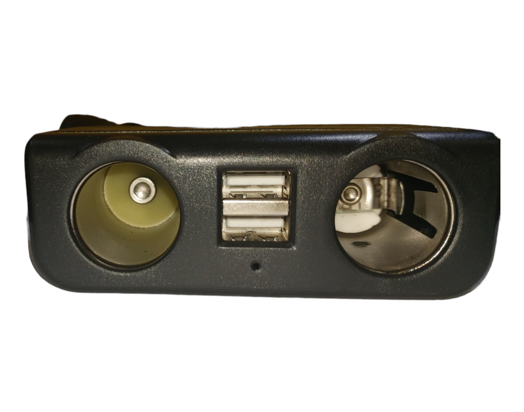 Разклонител за запалка с Волтметър - 1 гнездо за щекер + 1 гнездо за запалка + 2 USB - 1676