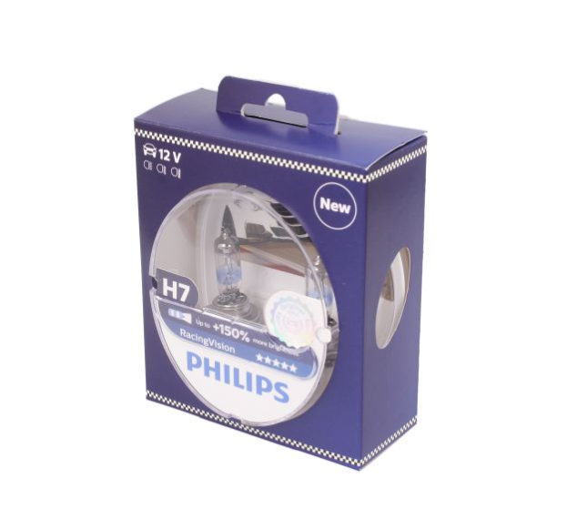 Крушка H7, 12V, 55W, тип фасунга: PX26D, серия: RacingVision Plus 150% PHILIPS