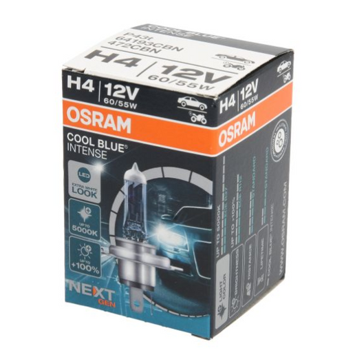 H4, OSRAM 12V, 60/55W, 5000 К, тип фасунга: P43T, линия: Cool Blue Intense NextGen