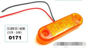 Габарит Led мини - Жълт 12-24 V ( 2бр. пакет)-0171