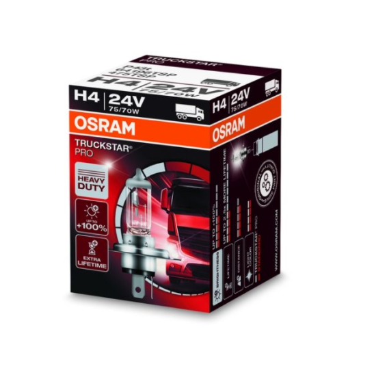 Крушка H4, 24V, 75/70W тип фасунга: P43T-38, серия: Truckstar Pro Plus 100%