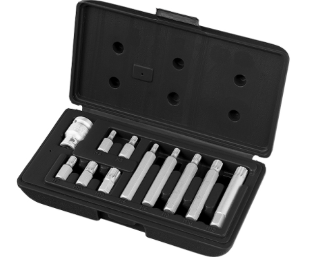 К-т битове SPLINE, 6-стенна опашка 10 mm, вложка 1/2'', 11 части, в пласт. кутия MTX MASTER