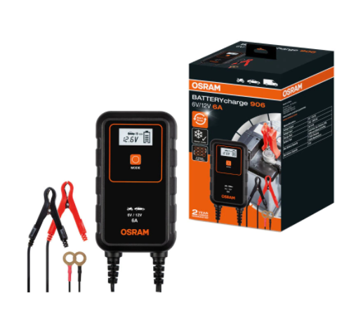 Зарядно за акумулатор Osram BATTERYcharge 906, 6A, 6V/12V, Съвместима система Start/Stop